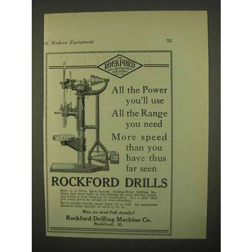 1922 Rockford Drills Ad - All The Power You'll Use