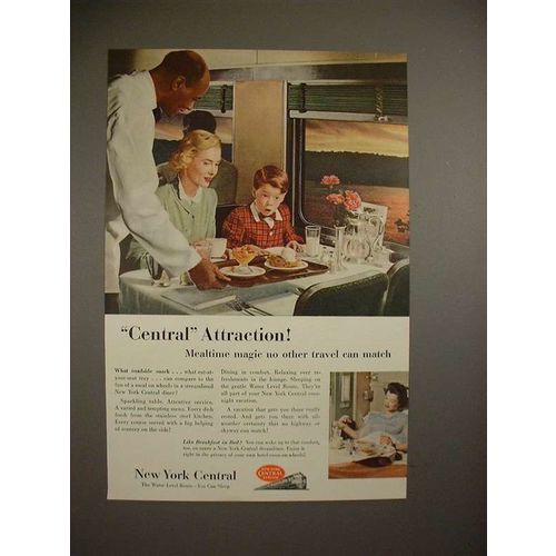 1952 New York Central Train Ad - Central Attraction