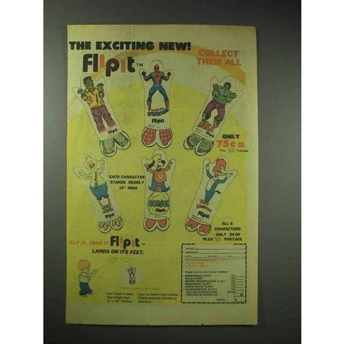 1978 Flipit Toy Ad - Spider-man, Hulk, Woody Woodpecker