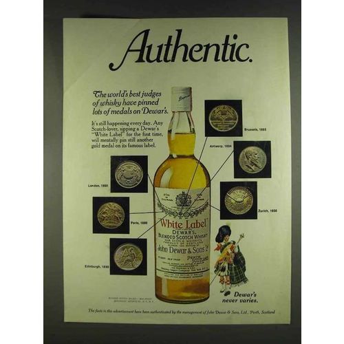 1978 Dewar's White Label Scotch Ad - Pinned Medals