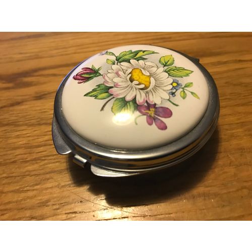 Metal Pill Trinket Divided Box with Hinged Lid
