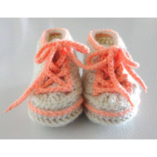Baby girl booties #B012 crochet converse trainers tennis shoes 0-12 months