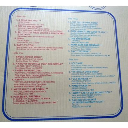 CARPENTERS – THE CARPENTERS COLLECTION – 1978 CANADIAN 2 VINYL LP SET