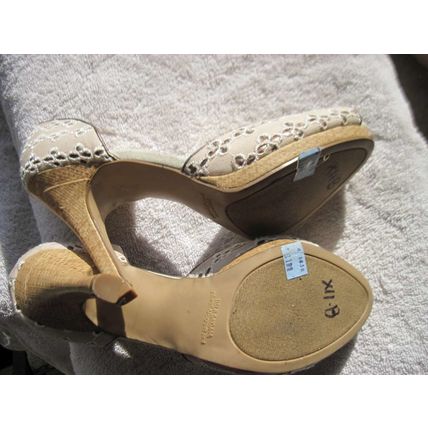 Steve Madden 6 Beige Fashion Footwear Peep Toe High Heel Shoes Man Made P Heathr