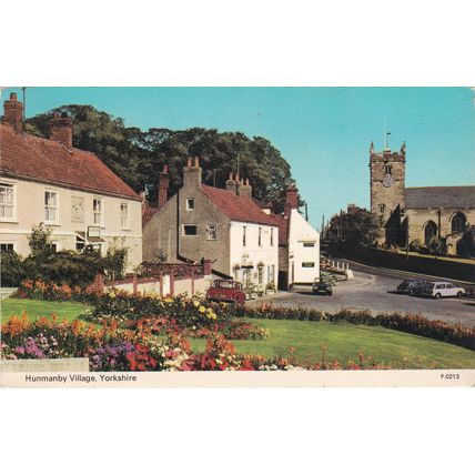 Standard size printed postcard of Hunmanby Village Yorkshire
