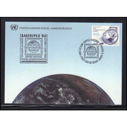 FDC Postcard Event United Nations AMERIPEX '86 Box0355