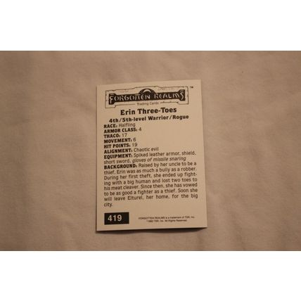 Erin Three-Toes 1992 TSR 2nd Edition Dungeons & Dragons NO.419