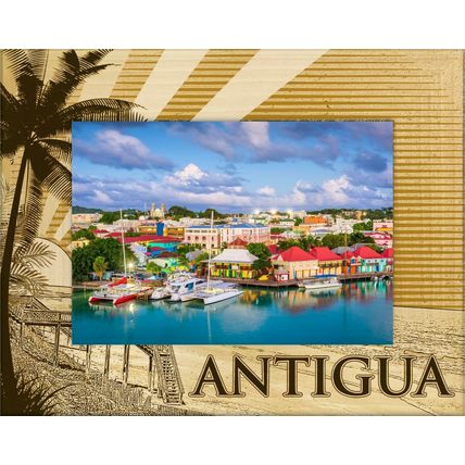 Antigua Laser Engraved Wood Picture Frame Landscape (5 x 7)