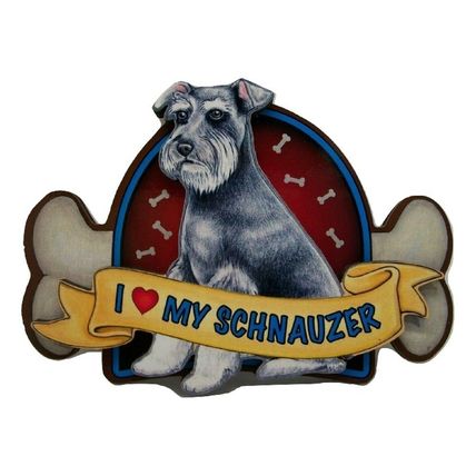 I love My Schnauzer Artwood Fridge Magnet