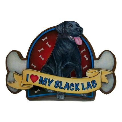 I love My Black Lab Artwood Fridge Magnet