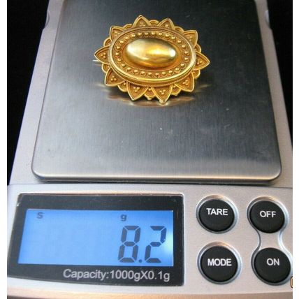 1860's SOLID 14K GOLD MOURNING HAIR WREATH LOCKET BROOCH PIN CIVIL WAR ERA