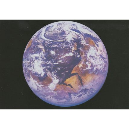 The Indian Ocean From Outer Space Rare Astronomy Map Postcard