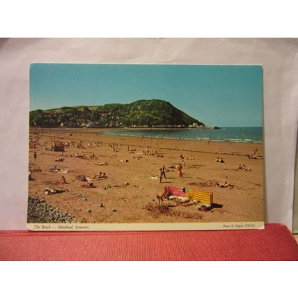 THE BEACH, MINEHEAD, SOMERSET unused postcard by John Hinde =