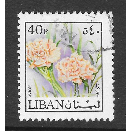 LEBANON 1974 FLOWER CARNATION 40P AIR MAIL USED