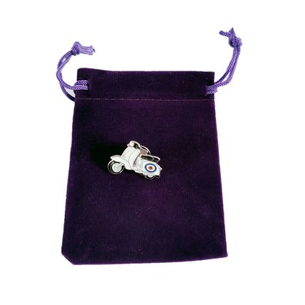 Mod Scooter Enamelled Pin Badge Brooch Metal in velvet bag 2.5 cm x 2 cm BA67