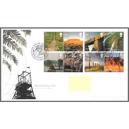 2005 GB FDC - World Heritage Sites - Typed Address