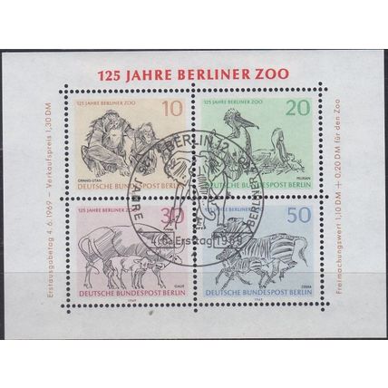 GERMANY BERLIN [1969] MiNr 0338-41 Block 2 ( Sonder-O/used ) Tiere