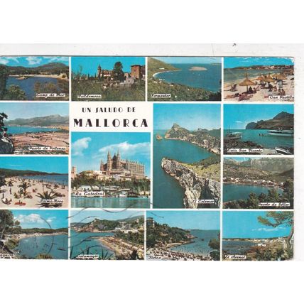 Mallorca Spain Multiview Postcard posted creased