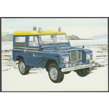 HM Coastguard Series III Land Rover - Golden Era Postcard
