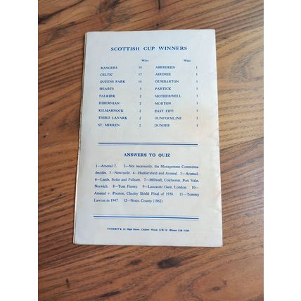 1965 FA Cup 5th Round Pirate Programme – Aston Villa vs Wolves