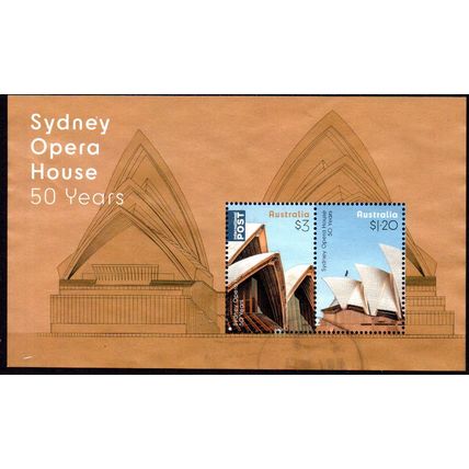 AUSTRALIA: 2023, SYDNEY OPERA HOUSE, 50 YEARS, USED MINIATURE SHEET. 404/405