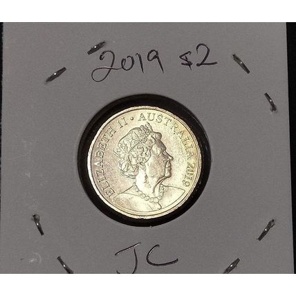Australia 2019 TWO DOLLAR COIN - $2 "JC" Queen Elizabeth II Effigy - Circulated