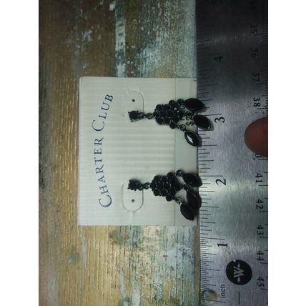 Charter Club Black & Silver Rhinestone Earrings