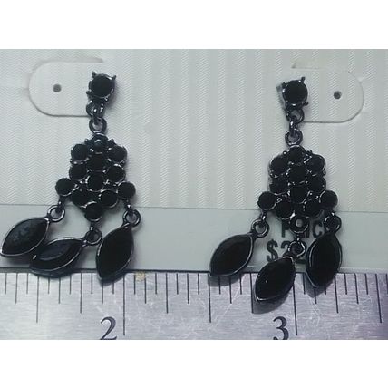 Charter Club Black & Silver Rhinestone Earrings