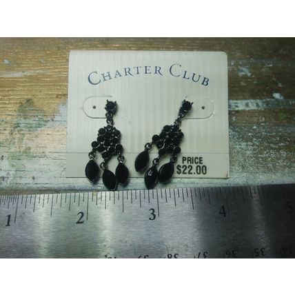 Charter Club Black & Silver Rhinestone Earrings