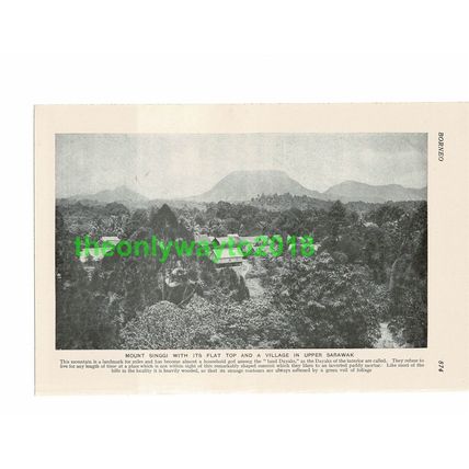 Mount Singgi Village, Sarawak, Malaysia, Book Illustration, c1920