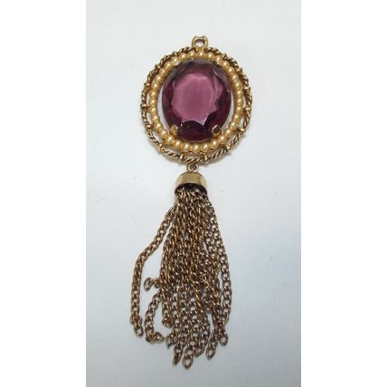 Vintage Avon 1970's Yesterday Necklace Purple Stone