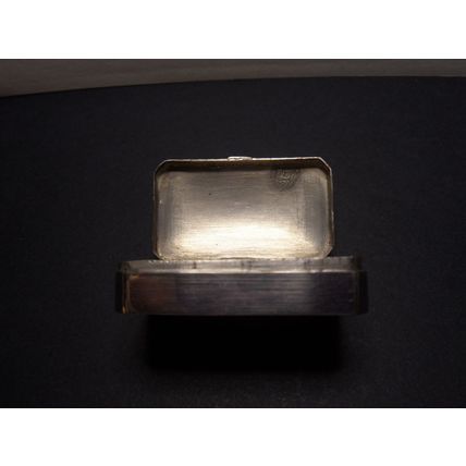 Iridescent Turquoise Blue Enamel Silver Pill Box
