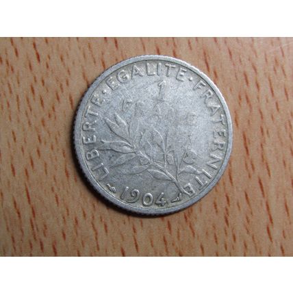 France Republic 1904 1 Franc Coin