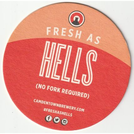 BEER MAT - CAMDEN TOWN BREWERY - FRESH AS HELLS - (Cat No 086) - (2019)