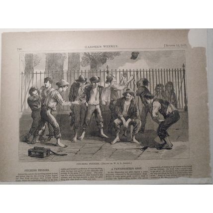 Pitching Pennies, (Drawn By W. S. L. Jewett) - Harper's Weekly - August 12, 1871