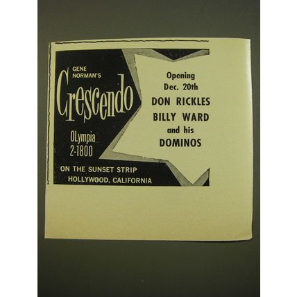 1961 Gene Norman's Crescendo Advertisement - Opening Dec. 20th Don Rickles