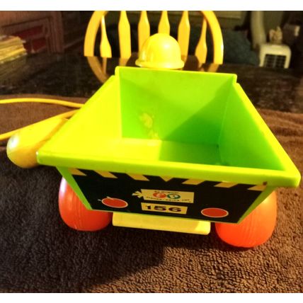 Old Vintage Original Fisher Price Jiffy DumpTruck # 156 9" Long Working 1970