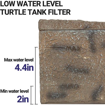 REPTIZOO Turtle Tank Filter, 120GPH Turtle Filter Basking Platform with Detachab