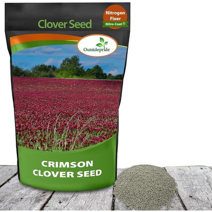 Outsidepride Crimson Clover Seeds - 10 Lbs. Annual, Nitrocoated, & Inoculated Gr