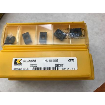 LOT 50 KENNAMETAL DWG 326180R05,9ZE6388D1, CARBIDE INSERTS KC915M,EJ,ES