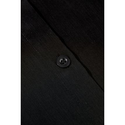 Black Sleeveless Buttoned Front Ruffle Hem Tunic Shirt