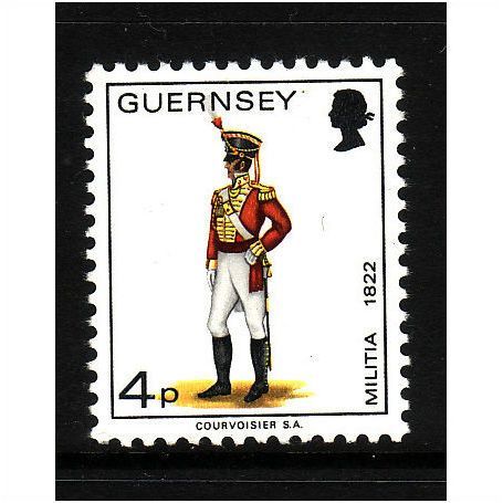 GUERNSEY 1974 SG 105 4p OFFICER 1822 EAST REGIMENT U/M MINT #3