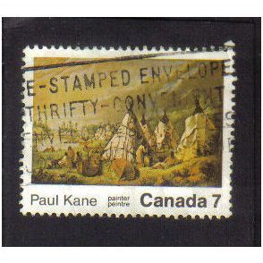1971 canada indian encampment by paul kane 7c f/u sg686