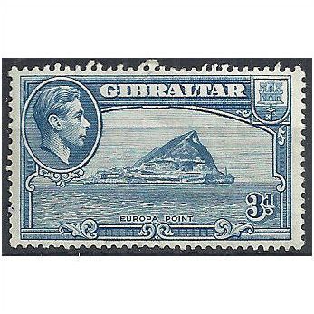 Gibraltar 1938 SG125 3d Light Blue Mounted Mint . . .