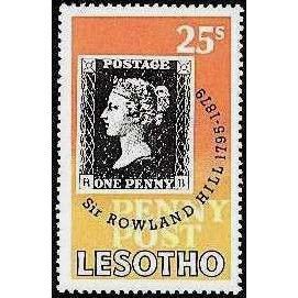 Lesotho QEII 1979 Rowland Hill 25s Penny Black Mounted Mint MM SG 377 stamp