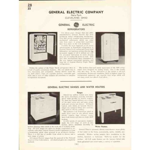 general electric 1938 refrigerator range dishwasher vintage catalog