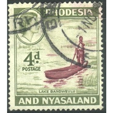 Rhodesia & Nyasaland 1959 - SG23 - 4d purple/green - Lake Bangweulu - used