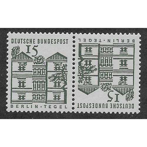GER 1965 U/M 15pf (TETE BECHE) 'ARCHITECTURE' (EBID62-156)
