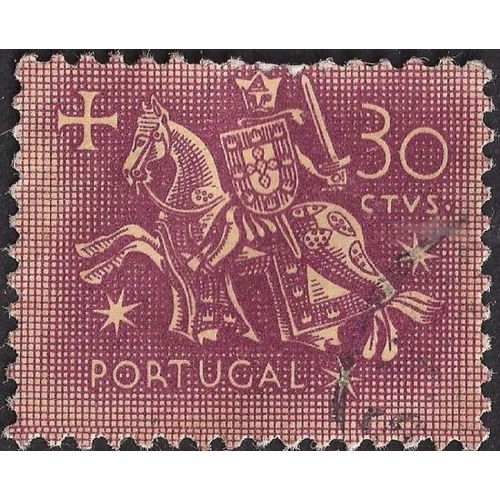 PORTUGAL, Seal of King Dinis, horseback, violet 1956, 30 centavos,