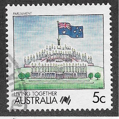 AUS 1988 5c 'LIVING TOGETHER - PARLIAMENT' FINE USED (EBID67-137)